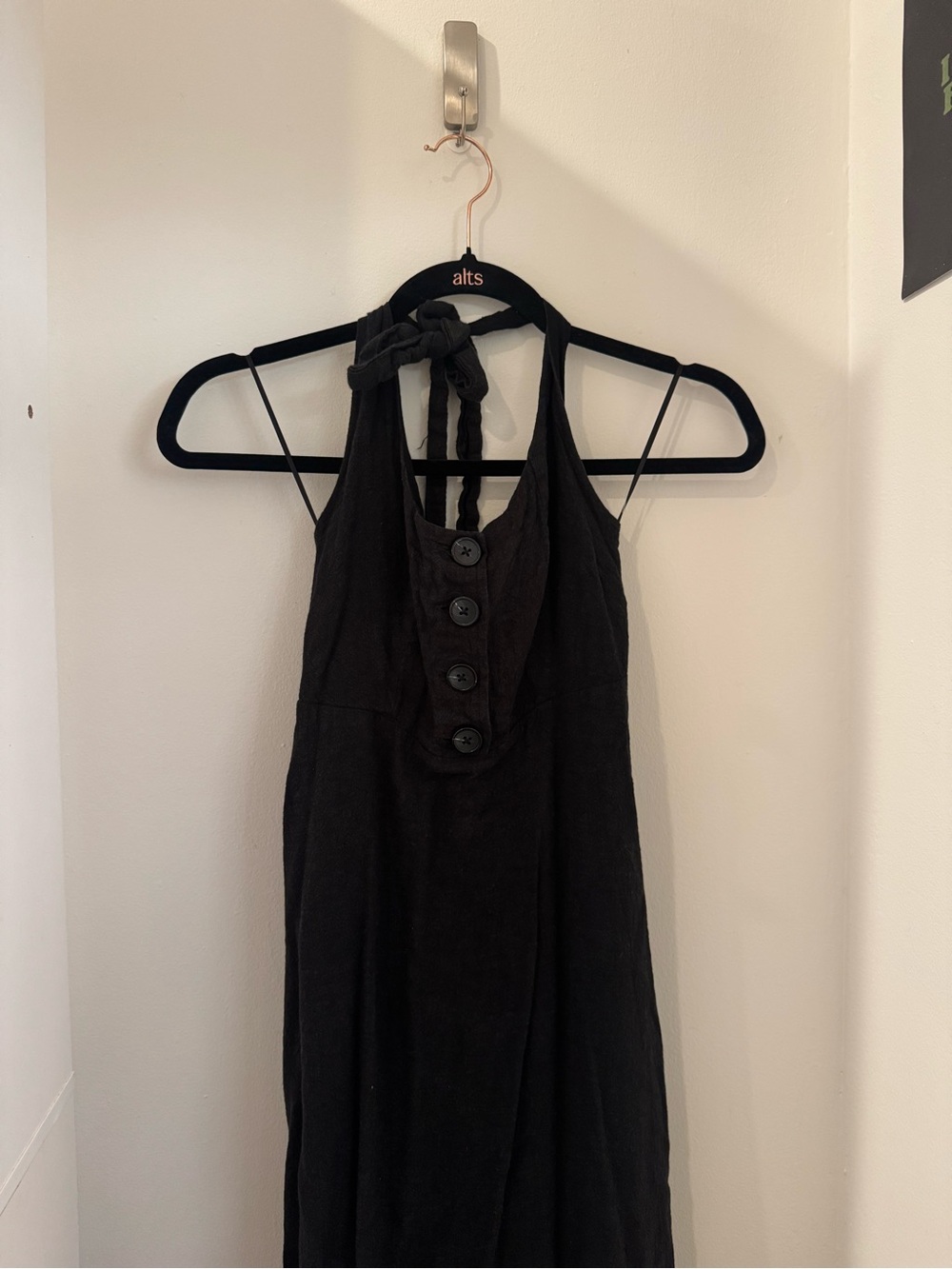 WeWoreWhat Halter Button-Front Linen Midi Dress - Picture 3 of 7